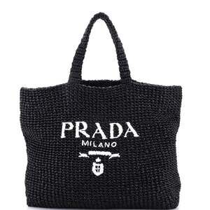 Prada Logo Tote Raffia Large #218915P22B